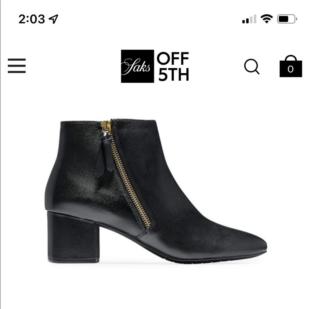 Cole Haan Saylor Black Leather Bootie